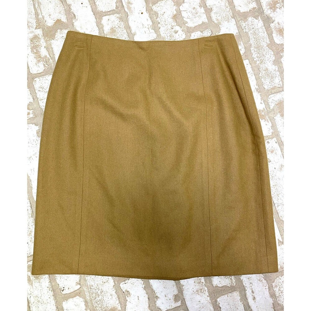 Vintage JH Collectibles Camel 100% Wool Pencil Skirt Size 14 Made in USA